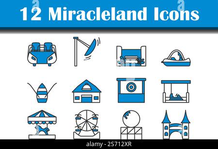 Miracleland Icon Set. Editable Bold Outline With Color Fill Design. Vector Illustration. Stock Vector