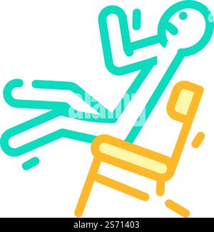 fall chair man accident line icon vector illustration Stock Vector ...