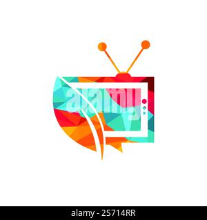 Nature TV vector logo template. Agricultural broadcast TV logo. Stock Vector