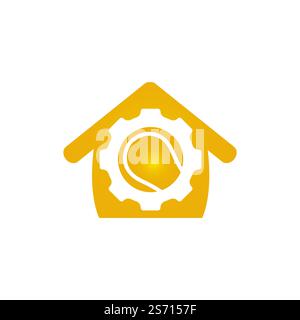 Tennis Gear vector logo design template. Unique tennis and industrial logotype design template. Stock Vector