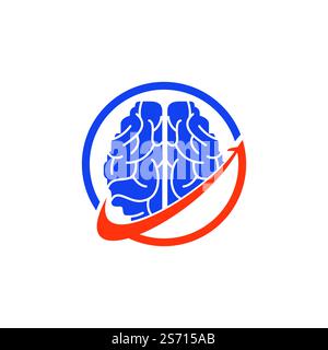 Smart travel vector logo design. Brain travel logo icon design. Stock Vector