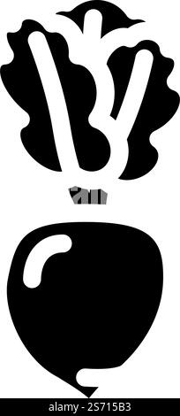 radish ripe glyph icon vector. radish ripe sign. isolated symbol illustration. radish ripe glyph icon vector illustration Stock Vector