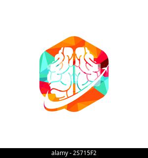 Smart travel vector logo design. Brain travel logo icon design. Stock Vector