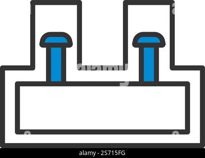 Electrical Connection Terminal Icon. Editable Bold Outline With Color Fill Design. Vector Illustration. Stock Vector