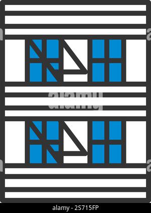 Emergency Fire Ladder Icon. Editable Bold Outline With Color Fill ...