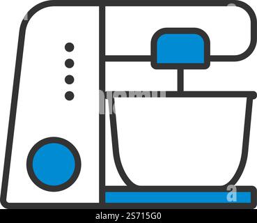 Kitchen Food Processor Icon. Editable Bold Outline With Color Fill Design. Vector Illustration. Stock Vector