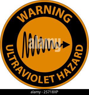 Warning Ultraviolet Light Hazard Label On White Background Stock Vector