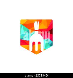 Spartan Fork vector logo template design. Stock Vector