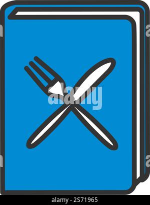 Menu Book Icon. Editable Bold Outline With Color Fill Design. Vector ...