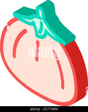 chinese lantern red eggplant isometric icon vector. chinese lantern red eggplant sign. isolated symbol illustration. chinese lantern red eggplant isometric icon vector illustration Stock Vector