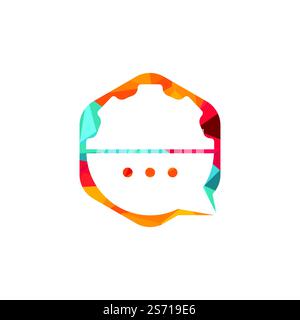 Gear chat vector logo design template. Gear bubble chat vector logo. Stock Vector