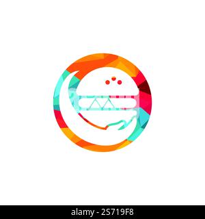 Burger care vector logo design. Vector burger and hand logo combination. Stock Vector