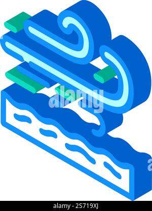 breeze air clean isometric icon vector. breeze air clean sign. isolated symbol illustration. breeze air clean isometric icon vector illustration Stock Vector
