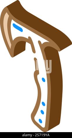 throwing axe tool isometric icon vector. throwing axe tool sign. isolated symbol illustration. throwing axe tool isometric icon vector illustration Stock Vector