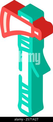 tomahawk blade isometric icon vector. tomahawk blade sign. isolated symbol illustration. tomahawk blade isometric icon vector illustration Stock Vector