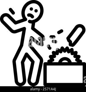 work injury man accident line icon vector illustration Stock Vector ...