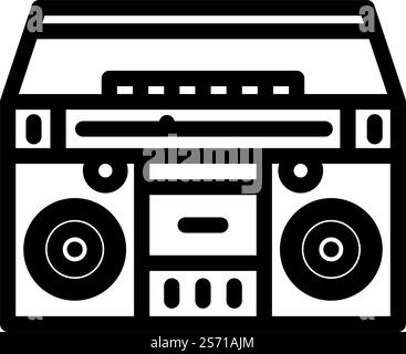 cassette stereo boombox player line icon vector illustration Stock ...