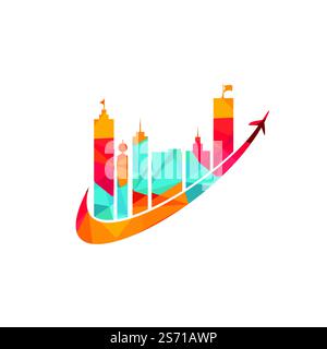 City travel vector logo design. Travel town logo icon design. Stock Vector