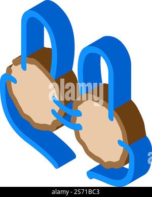 bra coconut tropical isometric icon vector. bra coconut tropical sign. isolated symbol illustration. bra coconut tropical isometric icon vector illustration Stock Vector