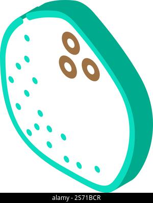 coconut white isometric icon vector. coconut white sign. isolated symbol illustration. coconut white isometric icon vector illustration Stock Vector