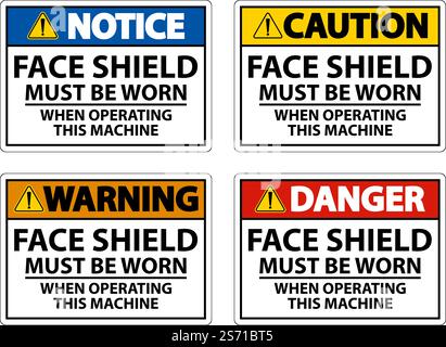 Face Shield Must Be Worn Sign On White Background Stock Vector