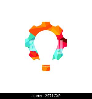 Gear bulb logo template illustration. Suitable for industrial or technology. Stock Vector