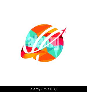 Cricket travel vector logo design. Stock Vector