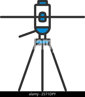 Laser Level Tool Icon. Editable Bold Outline With Color Fill Design. Vector Illustration. Stock Vector