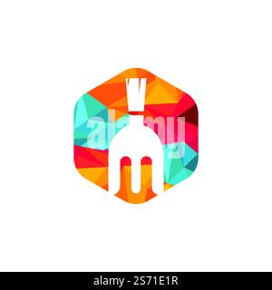 Spartan Fork vector logo template design. Stock Vector