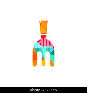 Spartan Fork vector logo template design. Stock Vector