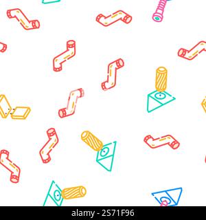 assembly instruction furniture vector seamless pattern thin line illustration. assembly instruction furniture vector seamless pattern Stock Vector