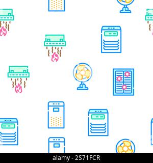 air clean flow freash wind filter vector seamless pattern thin line illustration. air clean flow freash wind filter vector seamless pattern Stock Vector