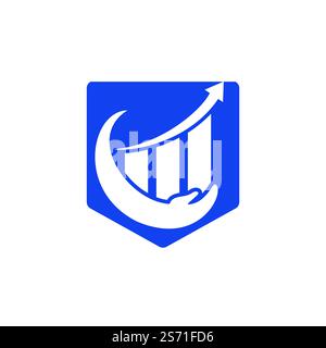 Stats Care vector logo design. Finance Care logo design template. Stock Vector