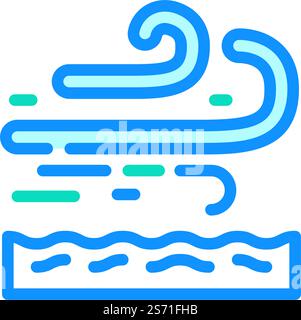 breeze air clean color icon vector. breeze air clean sign. isolated symbol illustration. breeze air clean color icon vector illustration Stock Vector