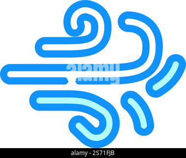wind air clean color icon vector. wind air clean sign. isolated symbol illustration. wind air clean color icon vector illustration Stock Vector