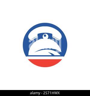 Call food vector logo design. Food delivery service logo concept. Stock Vector