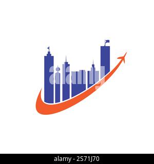 City travel vector logo design. Travel town logo icon design. Stock Vector