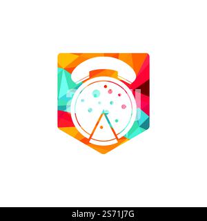 Pizza hot line fast delivery logo design. Pizza delivery logo template. Stock Vector