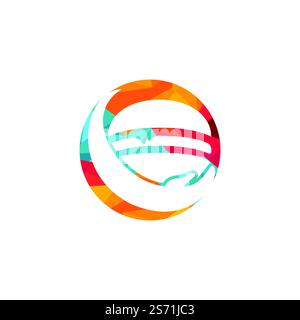 Burger care vector logo design. Vector burger and hand logo combination. Stock Vector
