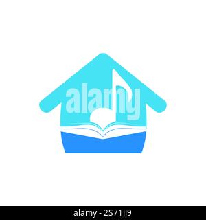 Music book vector logo design. Book and music note icon design. Stock Vector