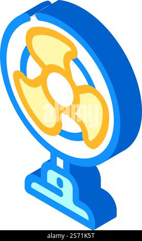 fan air clean isometric icon vector. fan air clean sign. isolated symbol illustration. fan air clean isometric icon vector illustration Stock Vector