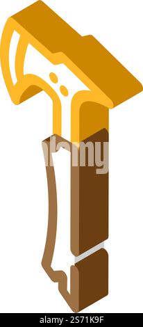 tactical axe hatchet isometric icon vector. tactical axe hatchet sign. isolated symbol illustration. tactical axe hatchet isometric icon vector illustration Stock Vector