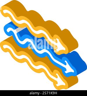 air flow isometric icon vector. air flow sign. isolated symbol illustration. air flow isometric icon vector illustration Stock Vector