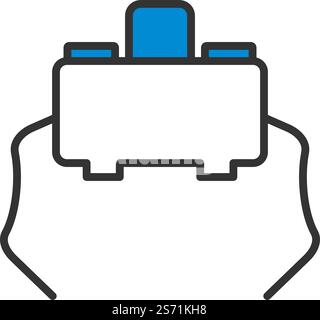 Micro Button Icon. Editable Bold Outline With Color Fill Design. Vector Illustration. Stock Vector