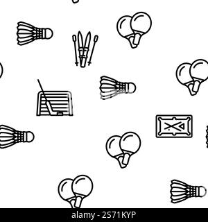 Sport Game Sportsman Activity vector seamless pattern thin line illustration. Sport Game Sportsman Activity vector seamless pattern Stock Vector