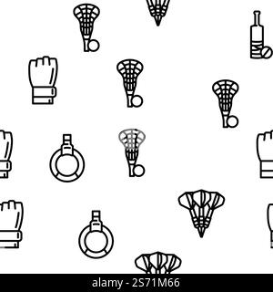 Sport Game Sportsman Activity vector seamless pattern thin line illustration. Sport Game Sportsman Activity vector seamless pattern Stock Vector