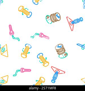 assembly instruction furniture vector seamless pattern thin line illustration. assembly instruction furniture vector seamless pattern Stock Vector