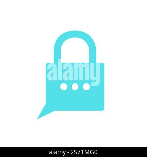 Security consulting vector logo design. Padlock with chat bubble vector illustration logo icon sign. Stock Vector