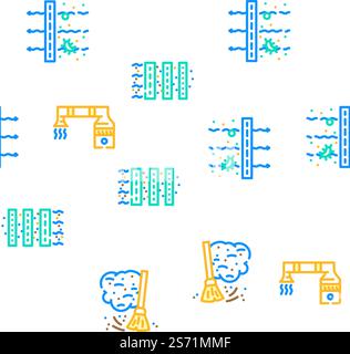 air clean flow freash wind filter vector seamless pattern thin line illustration. air clean flow freash wind filter vector seamless pattern Stock Vector
