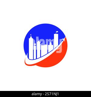 City travel vector logo design. Travel town logo icon design. Stock Vector